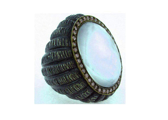 Anillo de plata pavonada