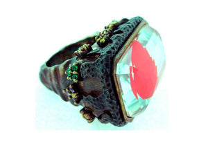 Anillo de plata pavonada