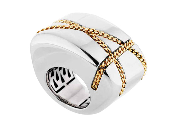 Anillo en plata con oro FP